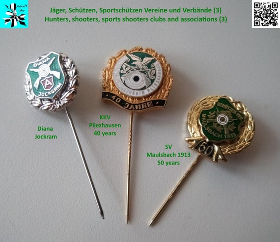 Hunters, shooters, marksmen clubs and associations Pins (3) - select