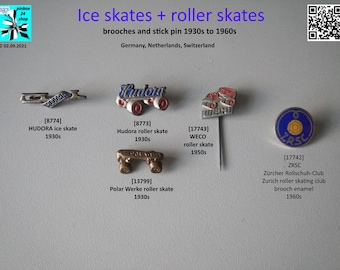 Cool and retro: ice skate and roller skate brooches