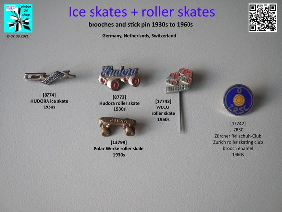Cool and retro: ice skate and roller skate brooches