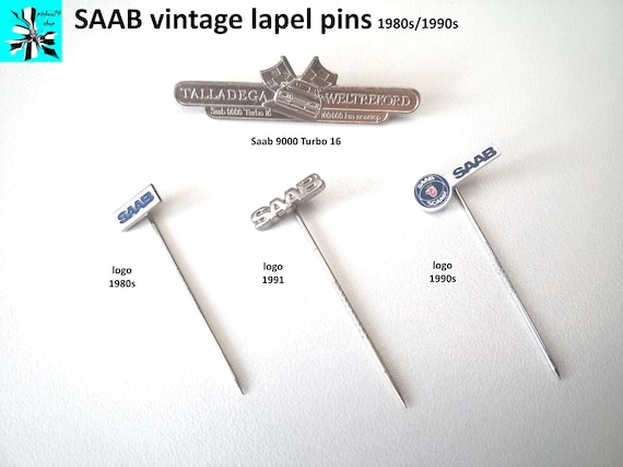 Strut in style - SAAB logo pins and world record brooch SAAB 9000