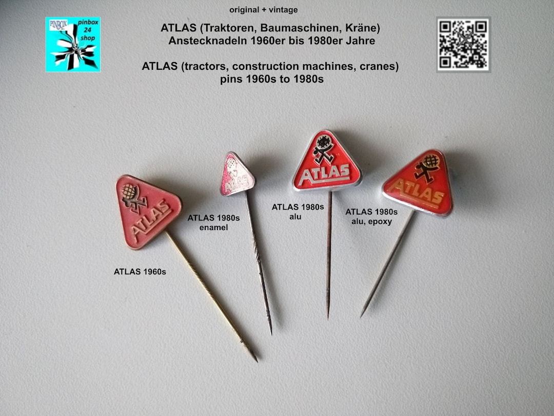 ATLAS tractors, Construction Machines, Cranes Pins 1960s to 1980s