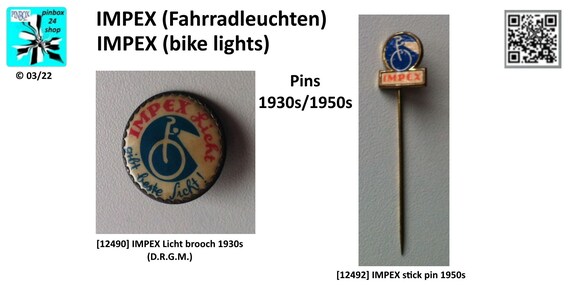 IMPEX light advertising badge 1930/50s