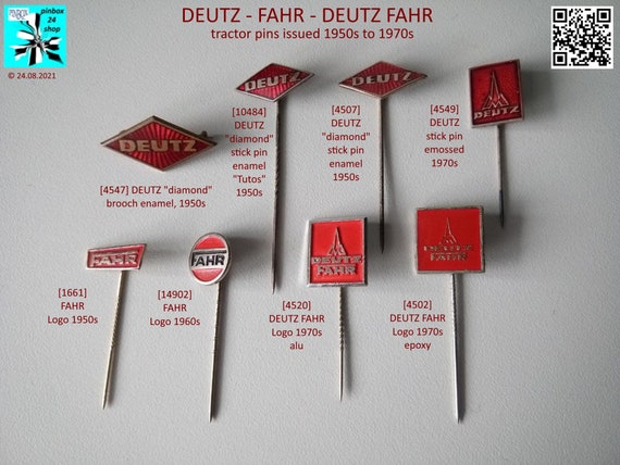 DEUTZ FAHR tractor tractors lapel pins brooch 1950s to 1970s -select