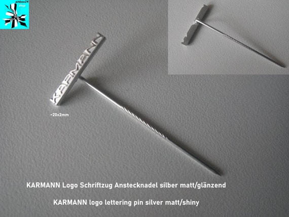 KARMANN lettering, elegant design, pin 1990s