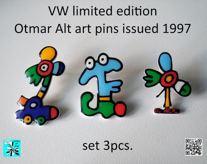 Featured listing image: VW Otmar Alt Pin Set – Limited Art Edition for Collectors (3 Pins)