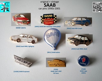 Discover the History: SAAB Automobile Pins from the 1990s to 2001