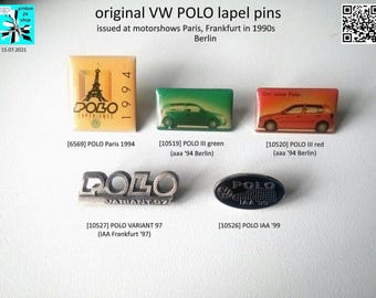 Authentic vintage VW Volkswagen POLO pins from the 1990s