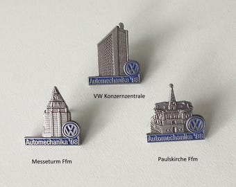 Three Icons, One Legacy – VW Automechanika Pin Set with Frankfurt Vibes
