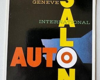 Geneva Motor Show Postcard – International Auto Salon 1957 – 14–24 March – Design by Edi Hauri