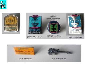 Rock Legends Pins: Pink Floyd, Bon Jovi, Clapton