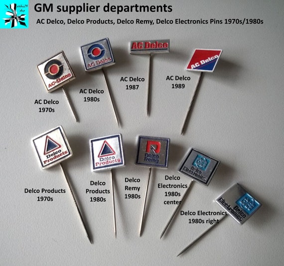 GM Supplier Departments Lapel Pins 1970s/1980s