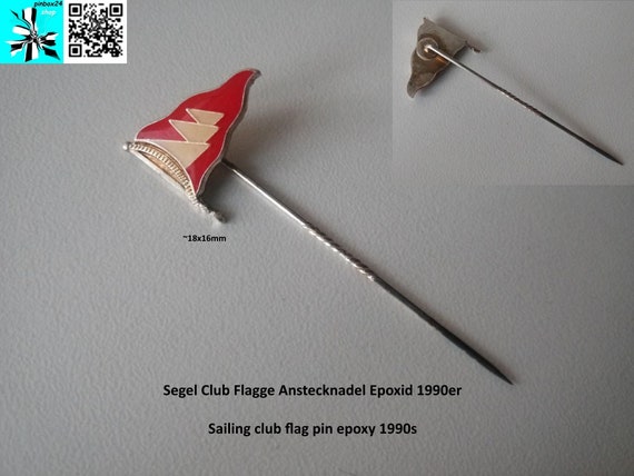 Sailing club flag pin epoxy 1990s