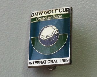 BMW Golf Cup International brooch – official BMW event badge from 1989