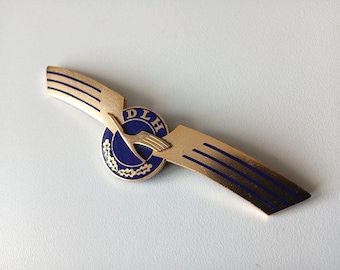 Lufthansa Hat Badge – Large Enamel Winged Vintage Collector's Item
