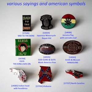 USA Patriot Pins - Various Symbols and Sayings
