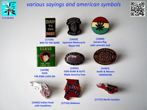 USA Patriot Pins - Various Symbols and Sayings