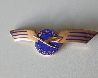 Elegance in the Sky: Lufthansa PURSER Badge from the 1960s