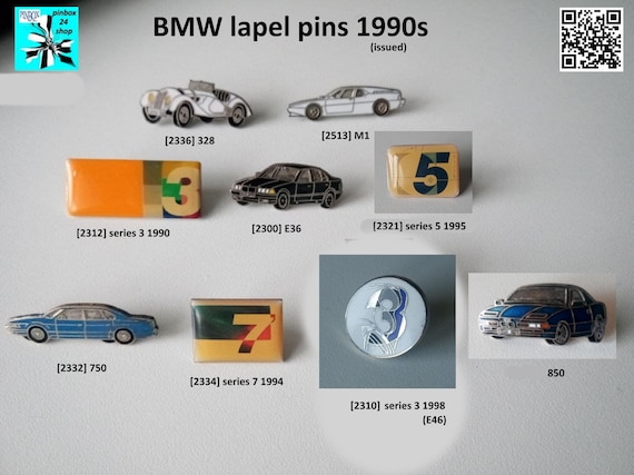 BMW automobiles different types pins 1990s - selcct