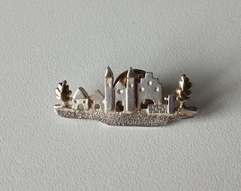 Medieval Cityscape – A Silver Pin with History!