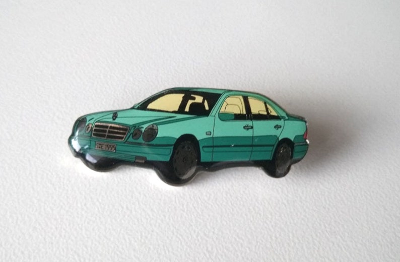 Mercedes Benz Enamel Pins AMG E36 E Class W124 W210 500E Selection Automotive Collectibles serie 210 1995 green