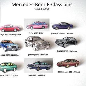 Fascinantes pins de vehículos Mercedes-Benz: motivos exclusivos de modelos legendarios de los años 90