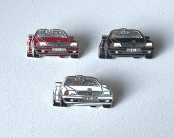Mercedes Benz SL 500 R129 roadster enamel pin 1990s – period original collector badge – multiple variants