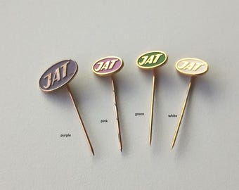 JAT Airline Pins - Vintage Collector Items of the 80s
