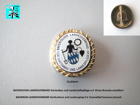 BAVARIAN LANDESVERBAND Horticulture and Landscaping E.V. Enamelled honorary brooch