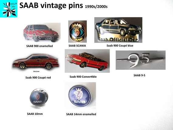 Travel back in time: SAAB 900, 9-5, logo pins from the 90s and 2000s