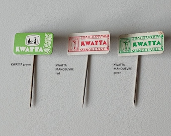 KWATTA Lapel Pins – Vintage 60s Chocolate Advertising (Collectible Set, Pick Yours!)