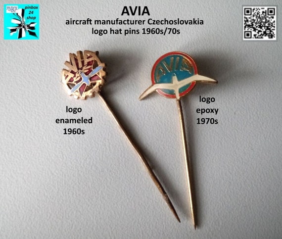 Avia (Aircraft Manufacturer) Czechoslovakia Logo Lapel Pins - Select Now
