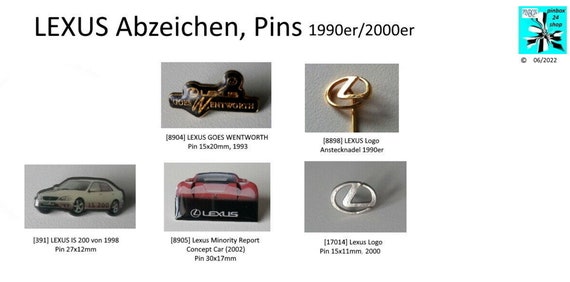 Unique collectible vintage Lexus pins: pins and pins between 1990 and 2002