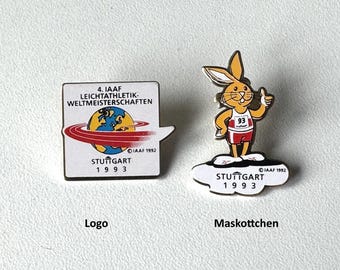 Stuttgart 1993 IAAF World Championships Enamel Pins Logo Mascot Selection Collectibles