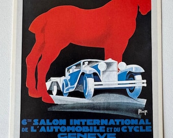 Geneva Motor Show Postcard – 6th Salon International de l’Automobile et du Cycle 1929 – 15–24 March – Design by Maga