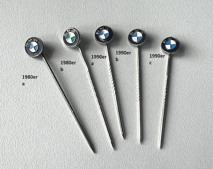Featured listing image: BMW logo lapel badges – embossed 7 mm variants with straight lettering