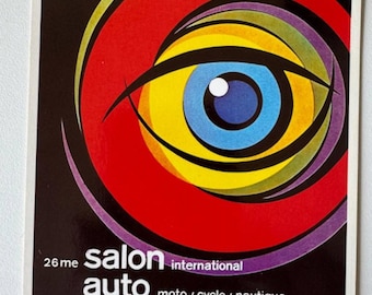 Geneva Motor Show Postcard – 26th Salon International Auto Moto/Cycle/Nautique 1956 – 8–18 March – Design by Edi Hauri