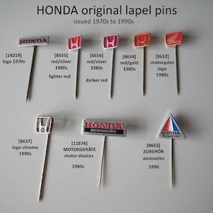 Preserve your Honda Motors memories: original pins from the 70s to the 90s