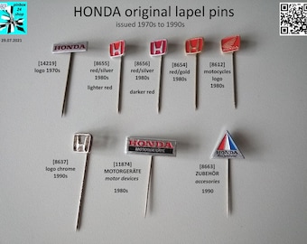 Preserve your Honda Motors memories: original pins from the 70s to the 90s