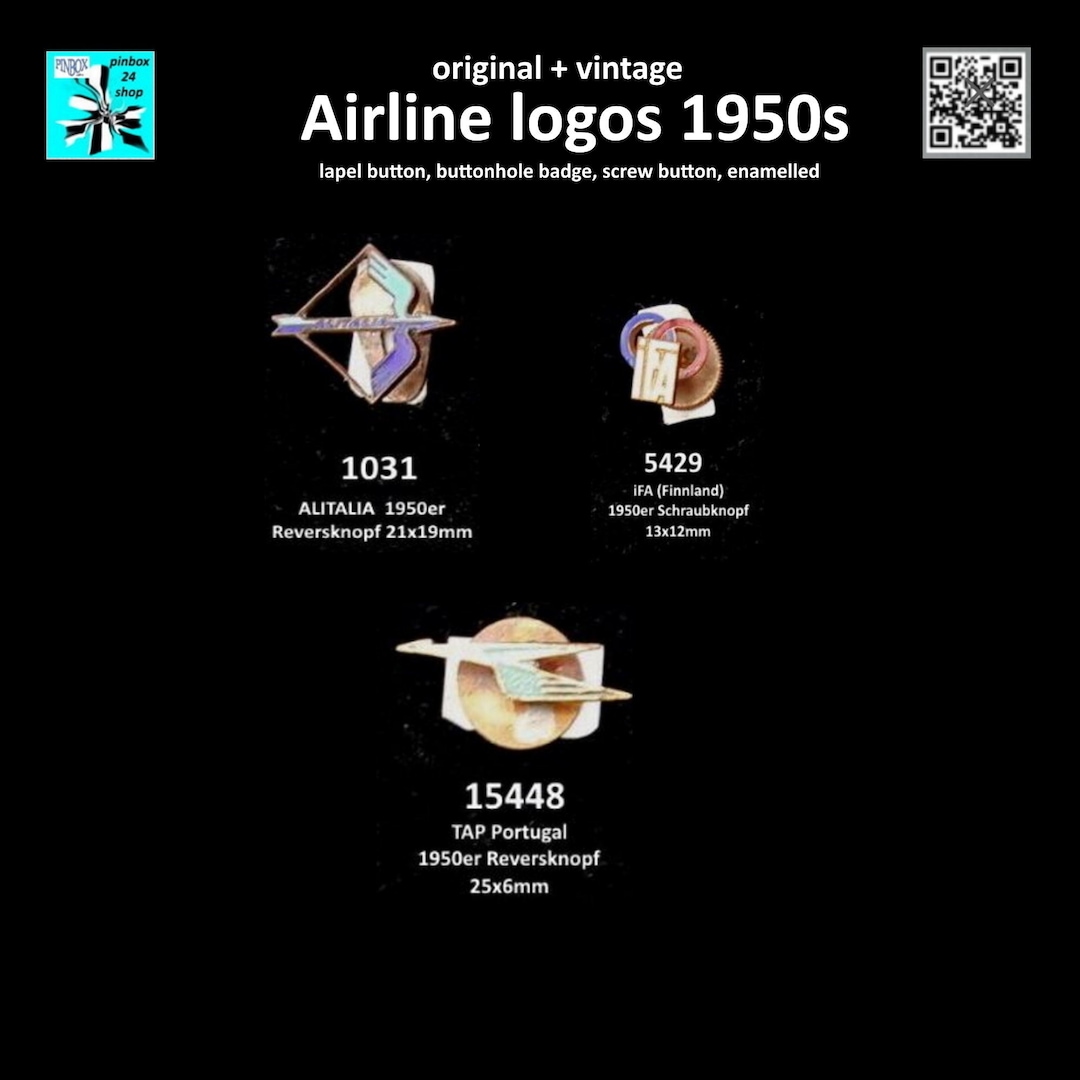 Varie compagnie aeree vintage ALITALIA, iFA, bottoni TAP da bavero