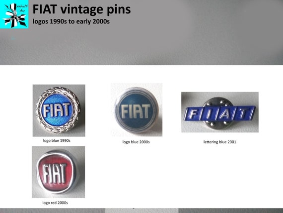 Adorn yourself with 90s style FIAT pins