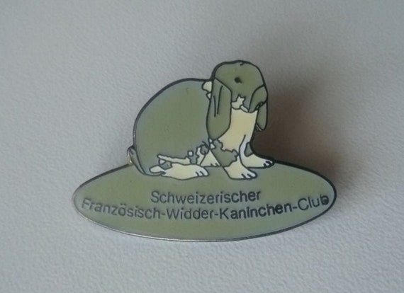 Swiss-French-Aries-Rabbit-Club pin badge in limited edition epoxy / soft enamel 1990s