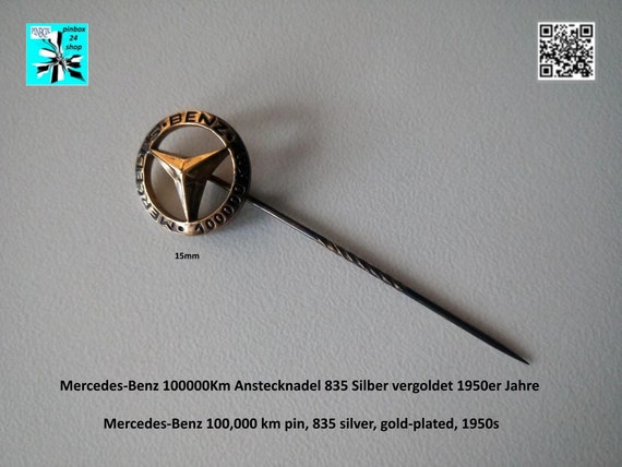 Vintage Mercedes-Benz 100000Km silver pin