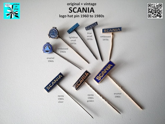 SCANIA (trucks, buses) logo lettering pins 1960s-1980s - select