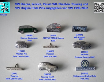 VW Sharan, Service, Passat W8, Phaeton, Touareg and VW Genuine Parts Pins - select.