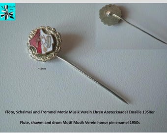 Musikverein Lapel Pin - Vintage Flute, Shawm and Drum