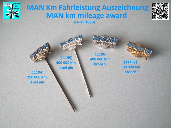 MAN Mileage Award Badges – 250k, 400k, 500k Oak Leaf Variants Available