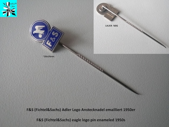 F&S (Fichtel and Sachs) eagle logo pin enameled 1950s (C)