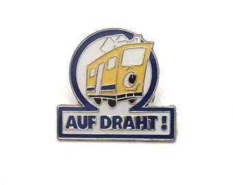 Rare Tram Comic Collector Pin – Original Public Transport Motif Design