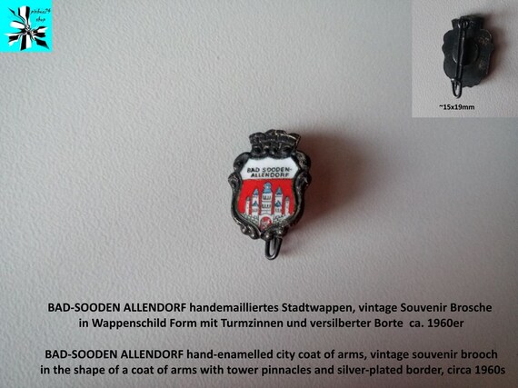 A piece Bad Sooden-Allendorf: A brooch with the coat of arms of the spa town