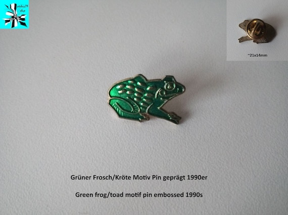 Green frog motif pin - quack, quack, quack!